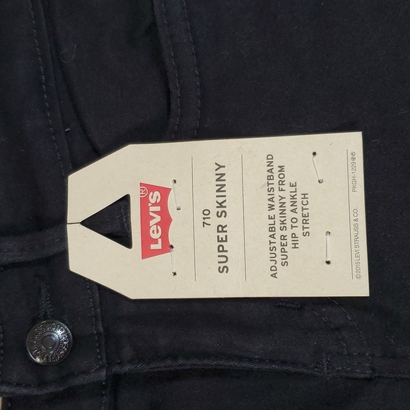 Levi's Girls' 710 Super Skinny Fit Jeans ~ 5 Reg ~ Black - Picture 4 of 8